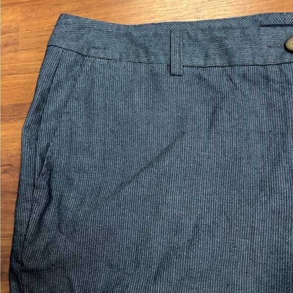 Lands End Fit 2 Pinstriped Trousers Navy Blue Pockets Dress Pants Size 18 NWOT - Picture 3 of 11